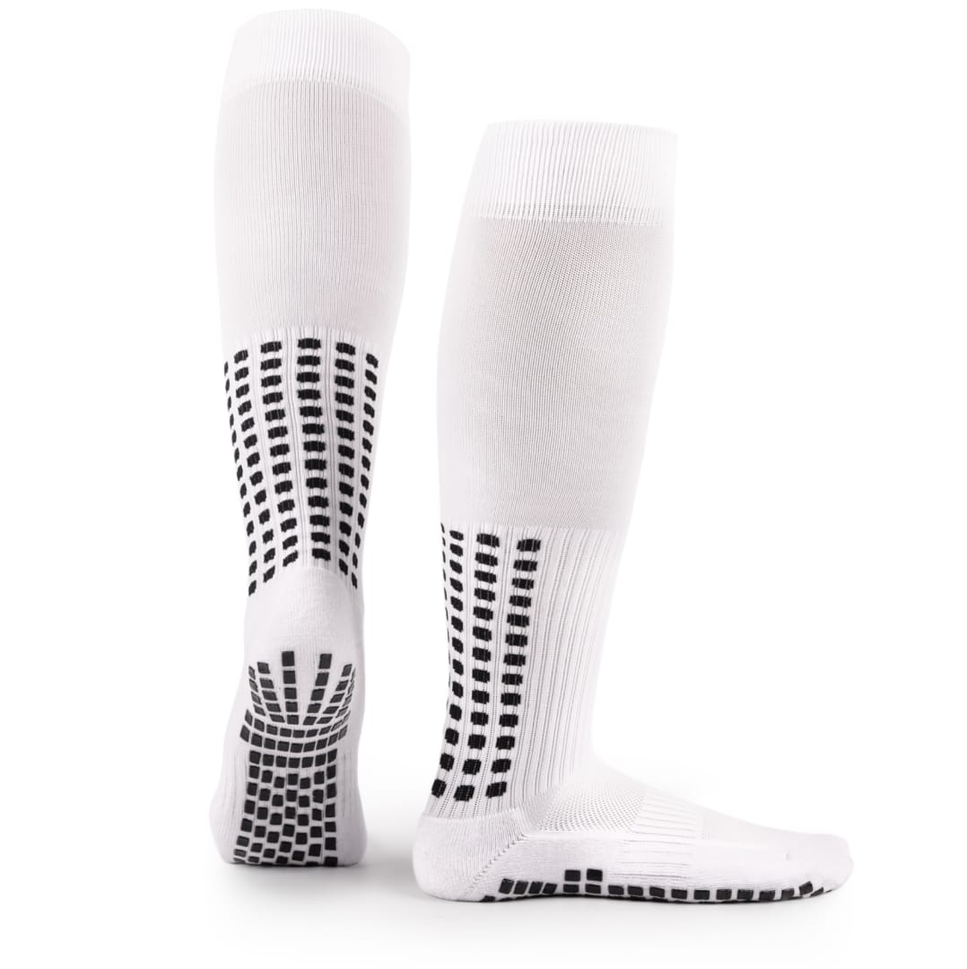 Lux Soccer Grip - Knee Sock - White - Retail