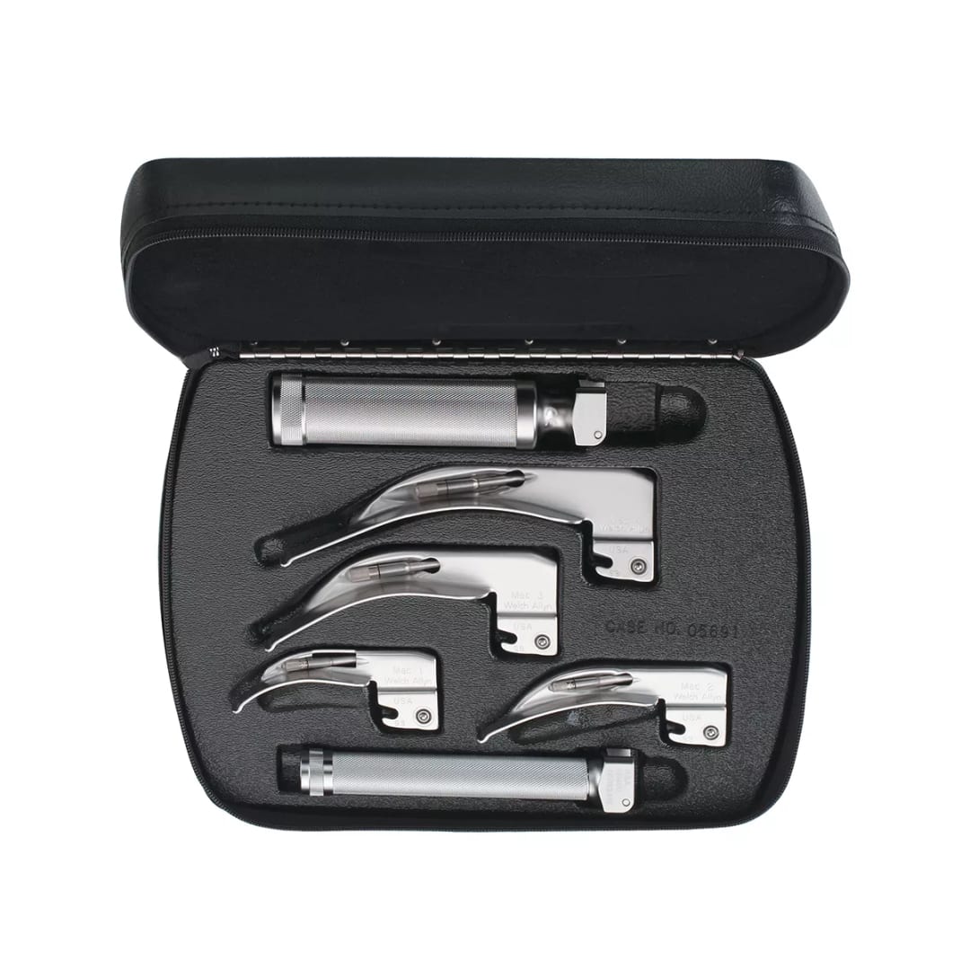 Fibre Optic 5 Blade Miller Laryngoscope Set