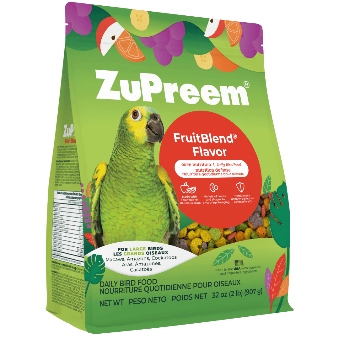 ZuPreem FruitBlend Flavor with Natural Flavors | Daily Bird Food for Large Birds | 2 lb