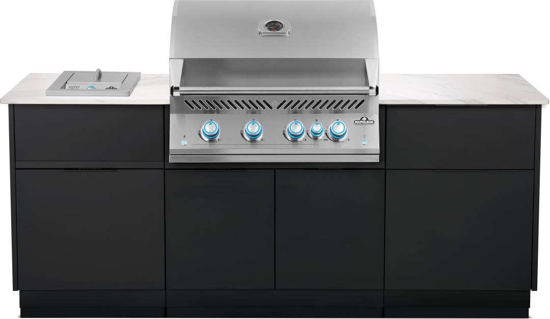 Altura™ Luxury Outdoor Kitchen Kit, Matte Black, Propane, Series 32 with 10" infrared Side Burner