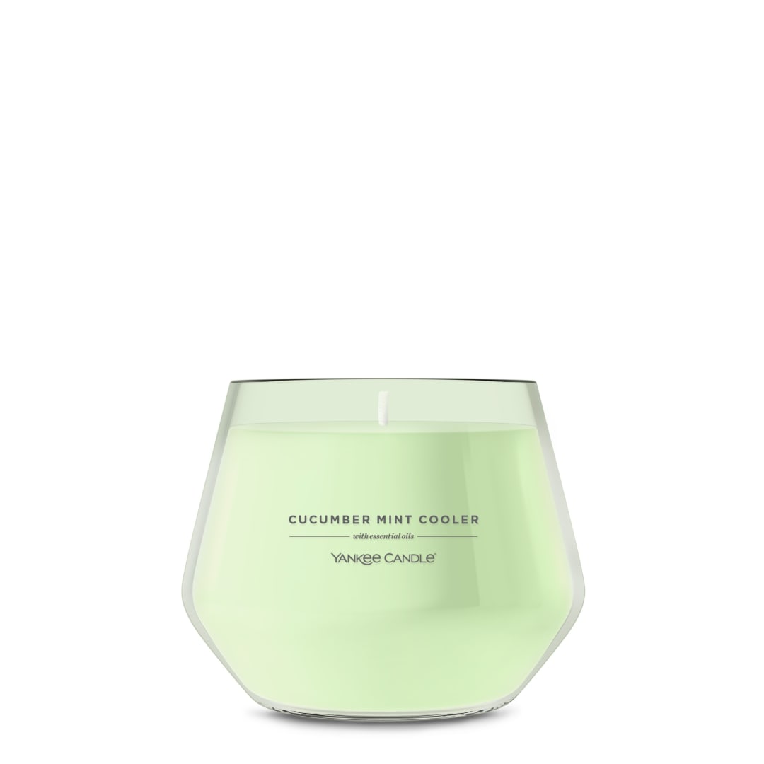 Yankee Candle Studio Scented Candle with up to 50 Hour Burn Time, Premium Plant Wax Blend for Consistent Burn, 10 oz Jar Candle with Room Filling Fragrance, Cucumber Mint Cooler