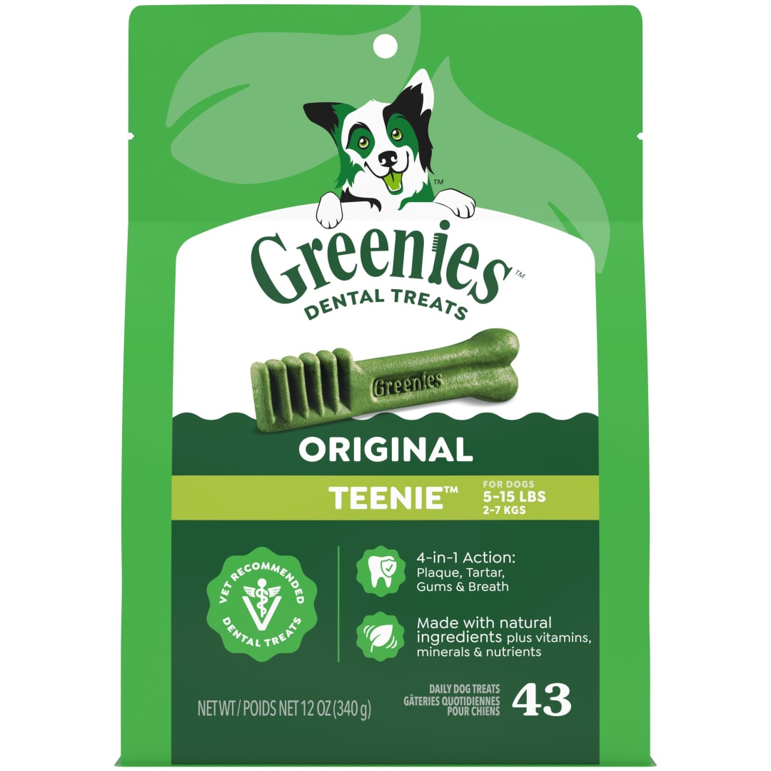 GREENIES Original TEENIE Natural Dental Care Dog Treats, 12 oz. Pack (43 Treats)