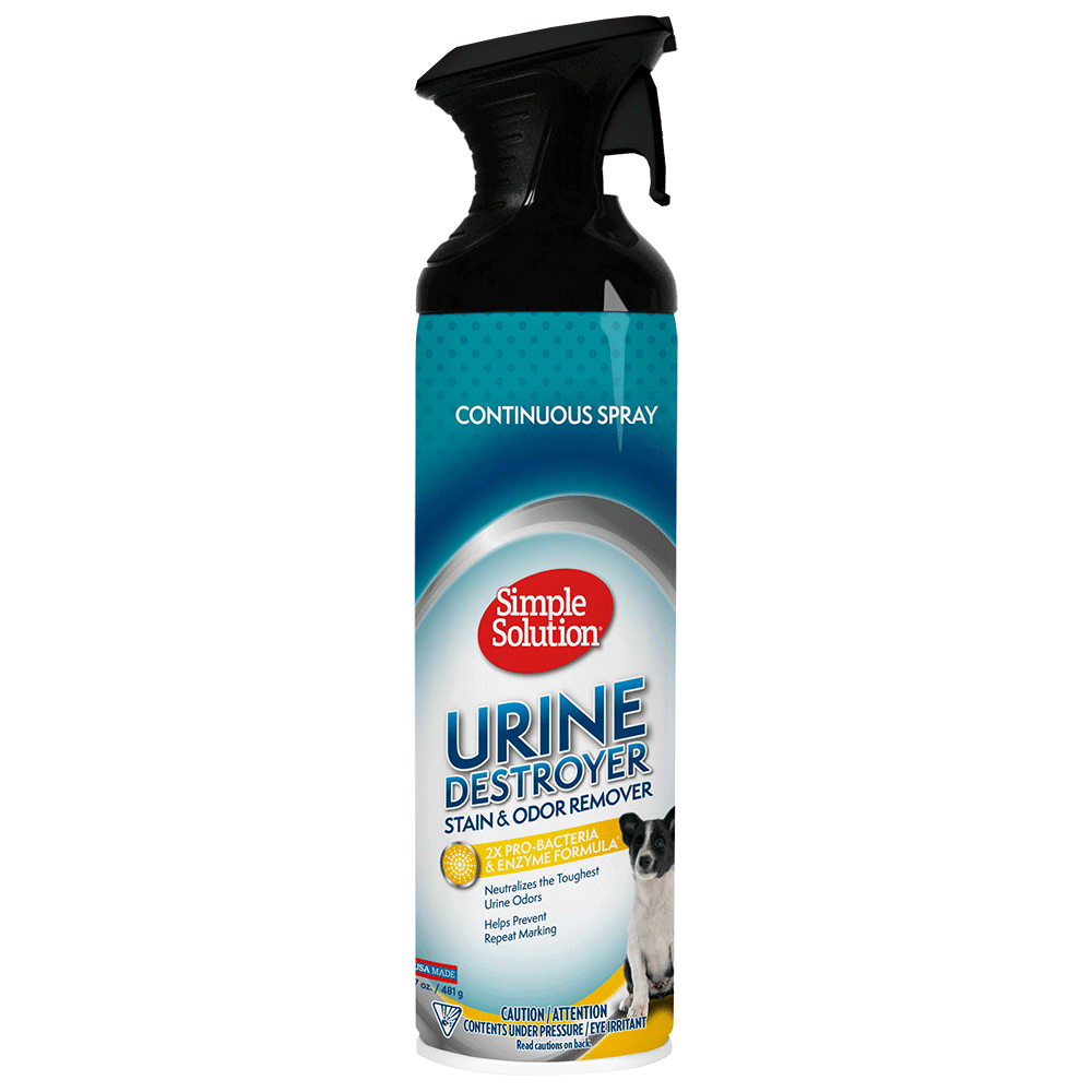 Simple Solution Urine Destroyer Enzymatic Cleaner | Pet Stain and Odor Remover with 2X Pro-bacteria Cleaning Power | 17 Ounces