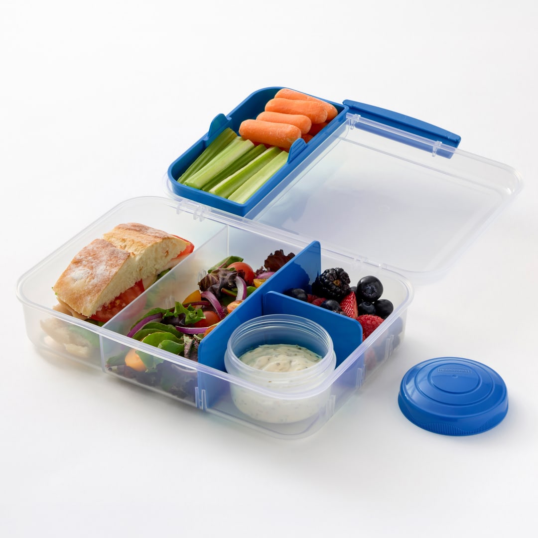 Rubbermaid Pack & Go 1.48 L Bento Create with Mini Bite,  Meal Prep Container with Compartments and Dividers