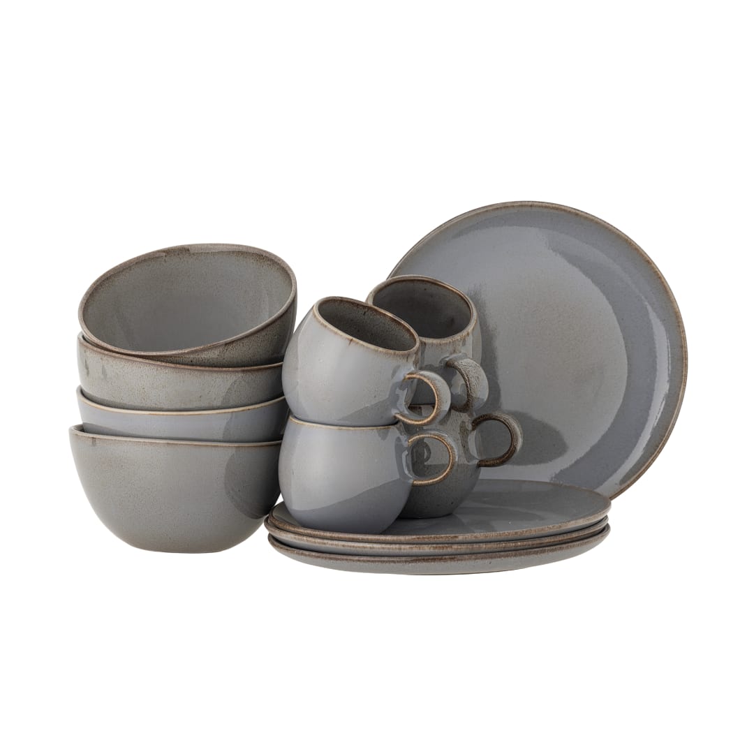 82068733 - Sandrine Breakfast Set, Grey, Stoneware STOCK: 13