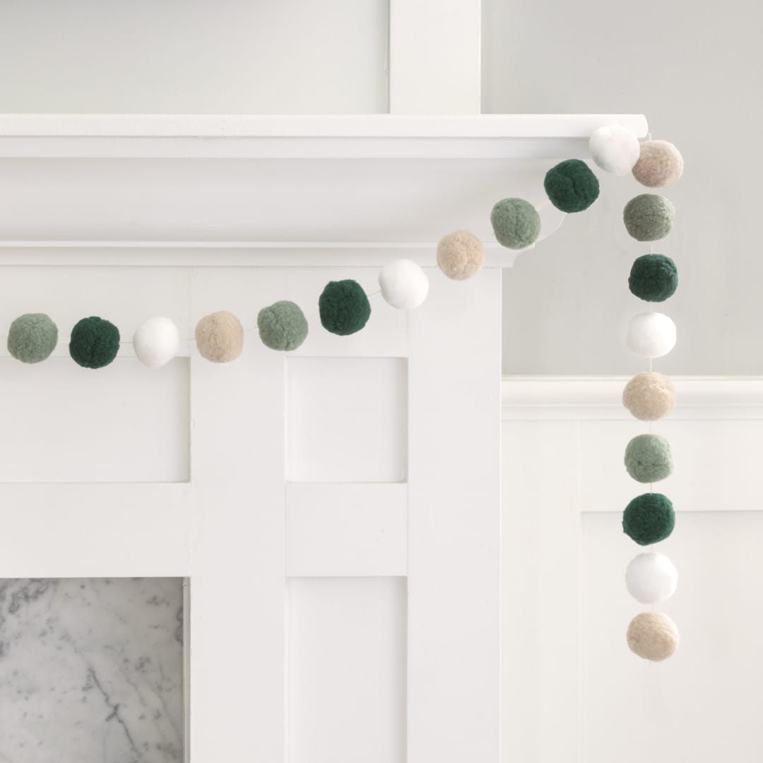 Botanical Felt Pom Pom Garland, 4.5 ft