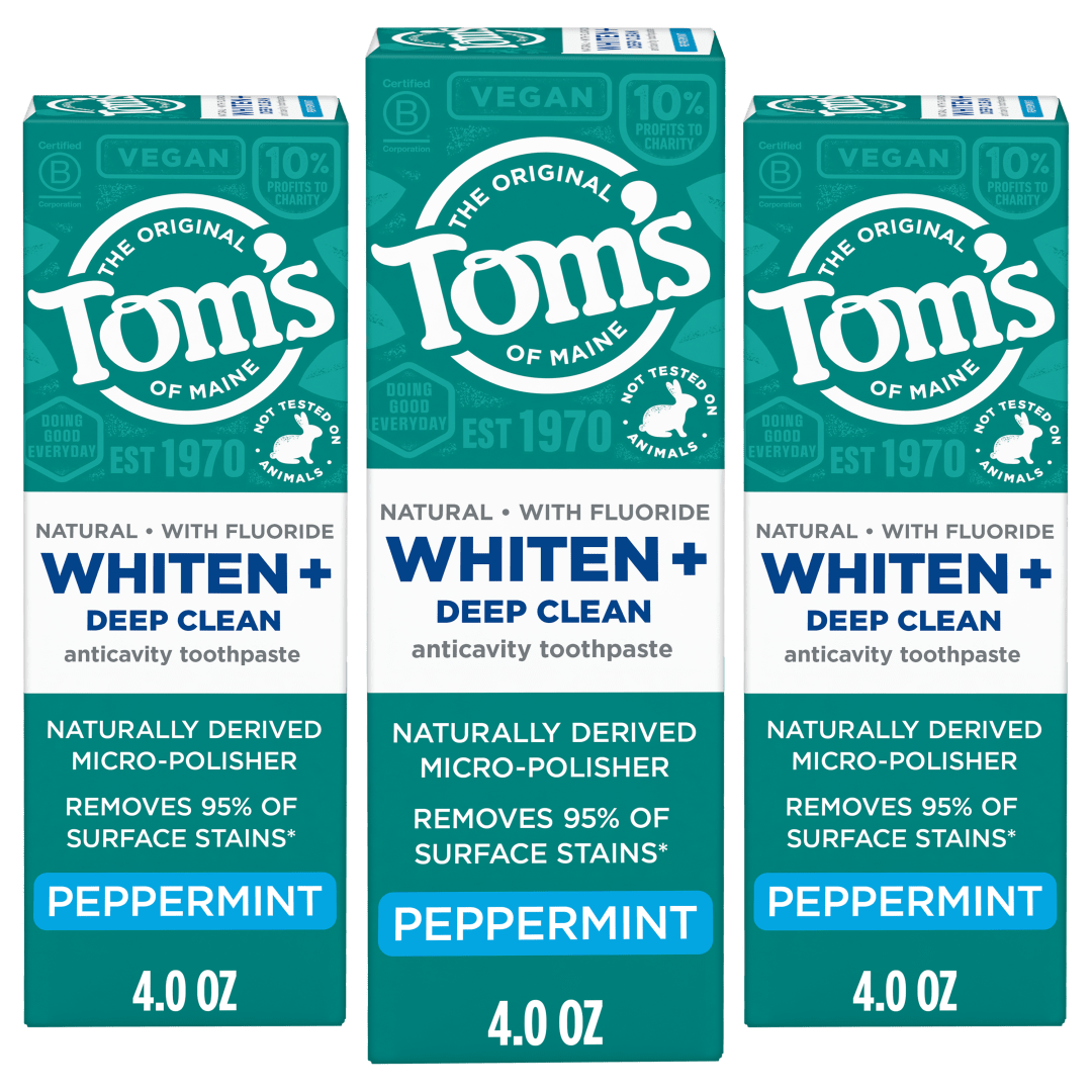 Tom's Whiten+ Deep Clean Peppermint 4 oz - 3 Pack AMZ ONLY