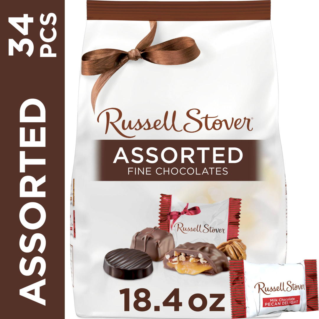 RUSSELL STOVER Assorted Milk & Dark Chocolate Candy Gift Bag, 18.4 oz.