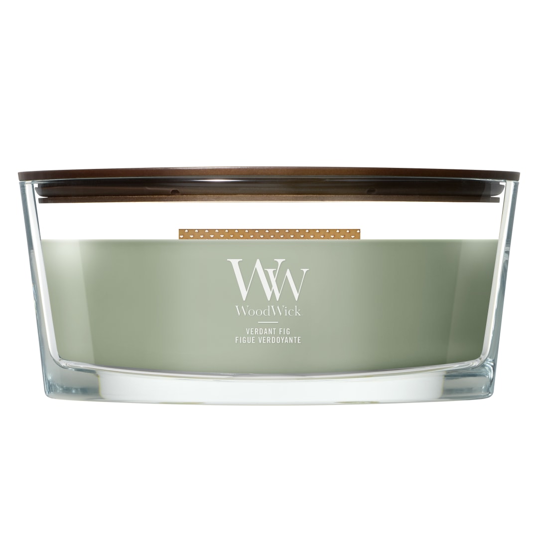 WoodWick Vela perfumada | Vela elíptica | Verdant Fig | Regalos perfectos para mujeres