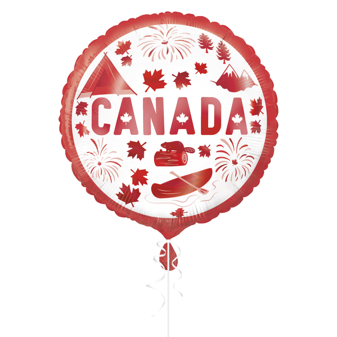Canada Day 18" Round Foil Balloon - Packaged