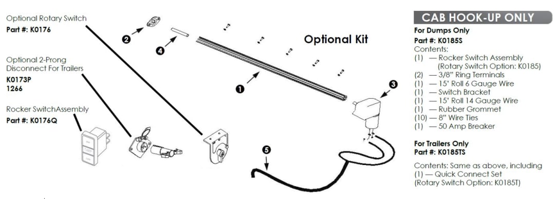 Direct Drive Cab Control with Rocker Switch for Trailer