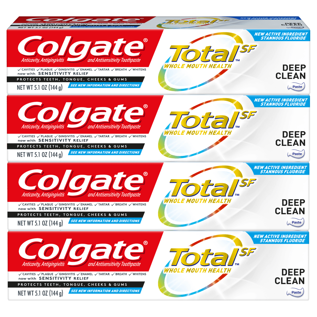 Colgate Total Toothpaste, Deep Clean - 5.1 ounce (4 Pack)