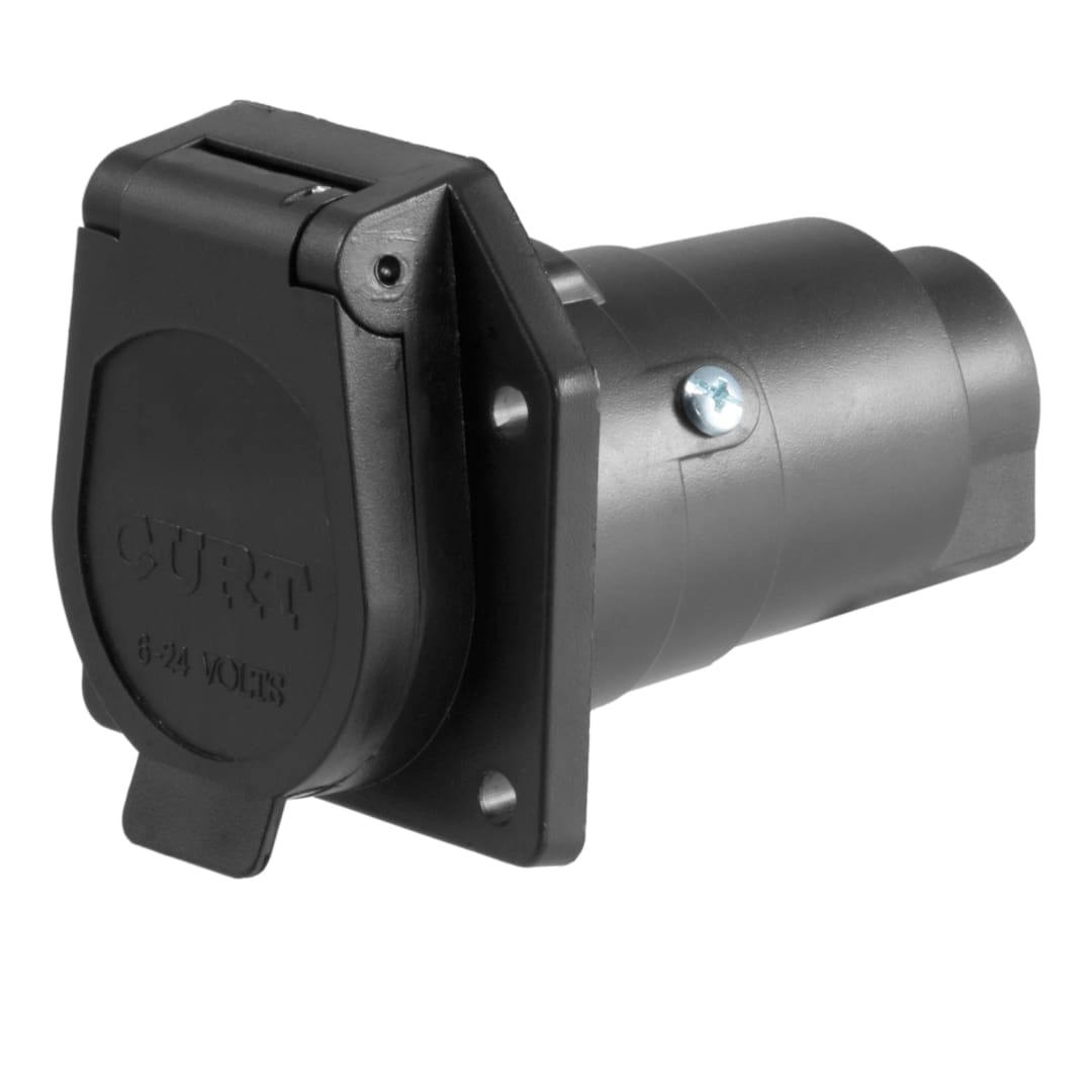 CURT 7-Way RV Blade Connector Socket (Vehicle Side, Packaged) #58151