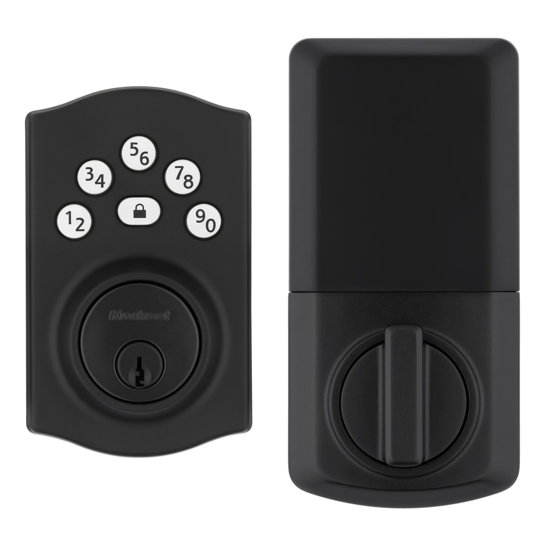 Kwikset Powerbolt 240 5-Button Keypad Matte Black Traditional Electronic Deadbolt Door Lock