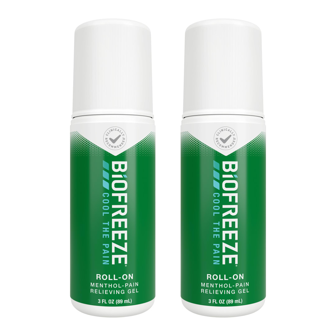 Biofreeze Pain Relief Roll-On, 3 oz., Green, Pack of 2