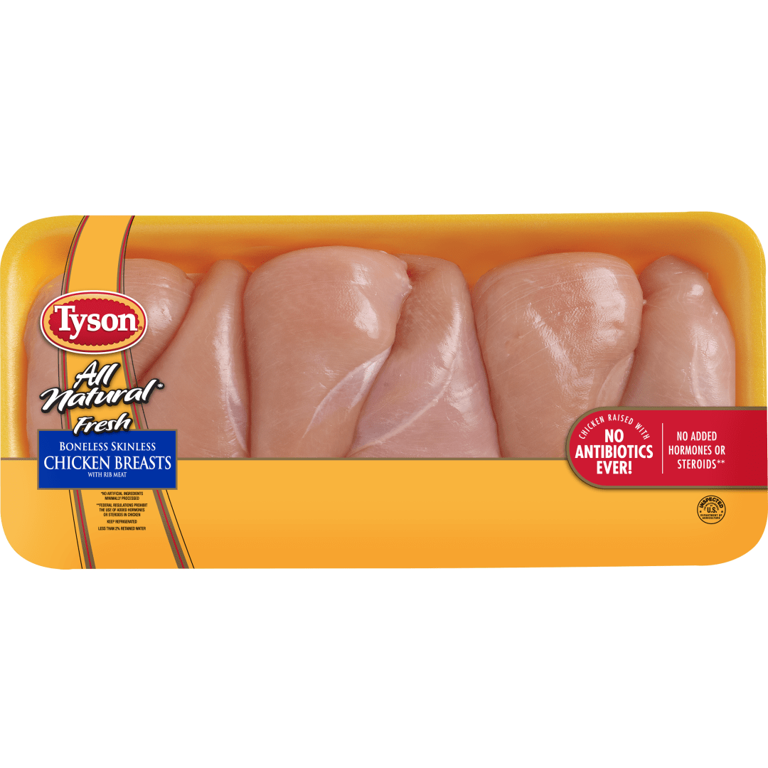Tyson® All Natural Boneless, Skinless Chicken Breasts with Rib Meat, 4.2 lb.
