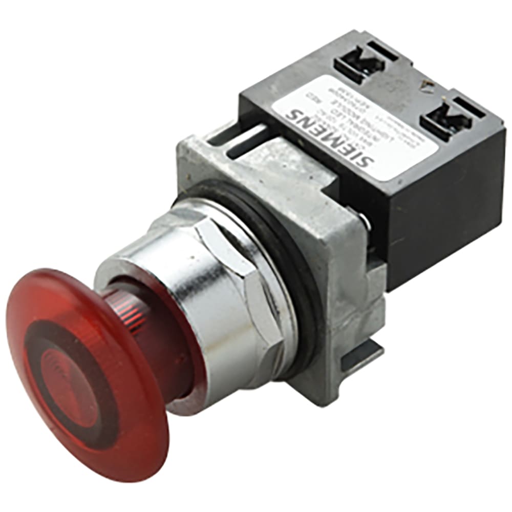 Galbreath™ Stop Button 30mm Red Mushroom 2pos Maintain 1NC Illuminated 24 Volt
