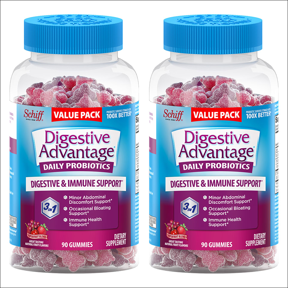 DIGESTIVE ADVANTAGE® Probiotic - Gummies Superfruit Blend Bundlepack 6/(2x90) ct.