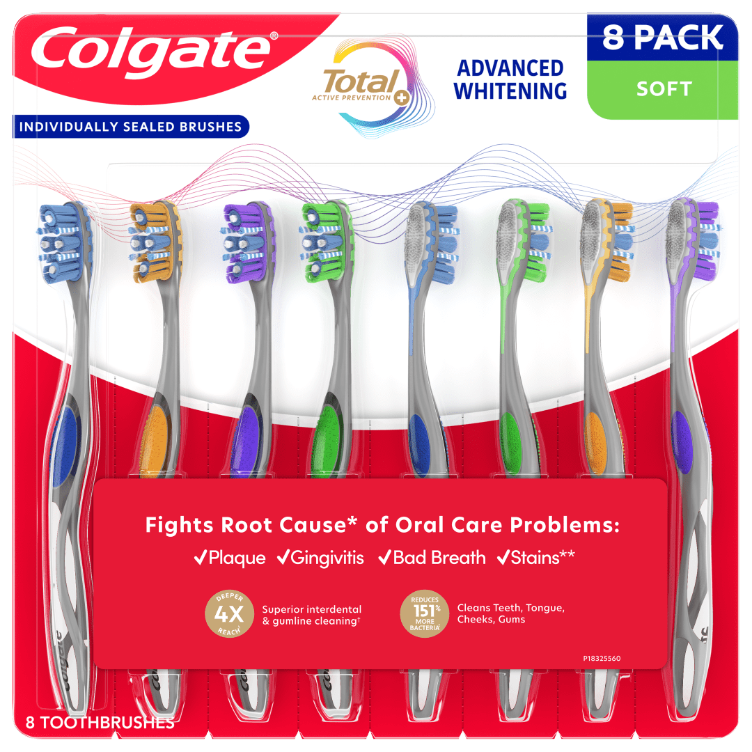 Colgate 360 Advanced Soft Bristle Toothbrushes, 8-count