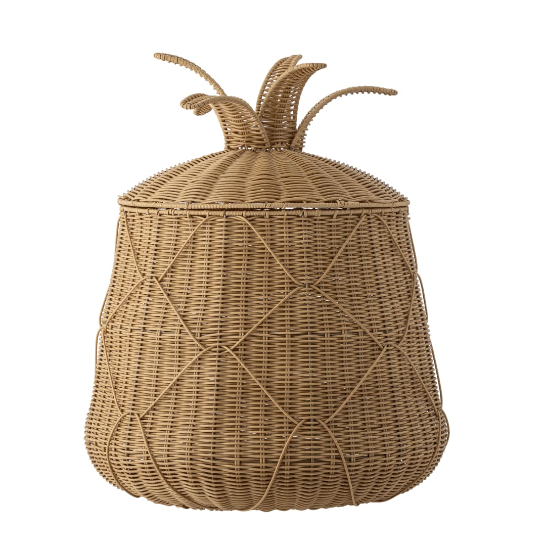 82065347 - Anann Basket w/Lid, Nature, Polyrattan STOCK: 86