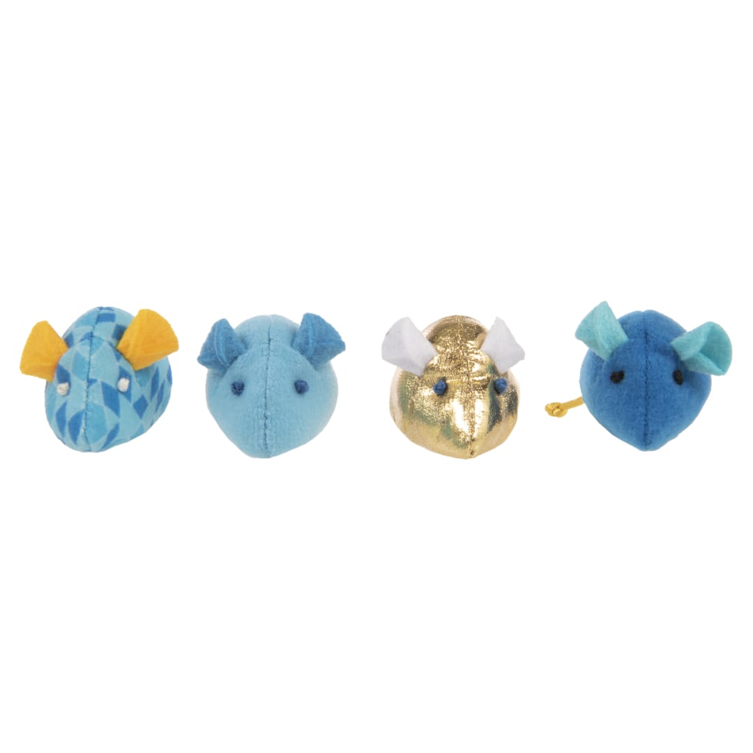 SmartyKat Skitter Mice (Set of 4) Hannukah Plush Catnip Cat Toys