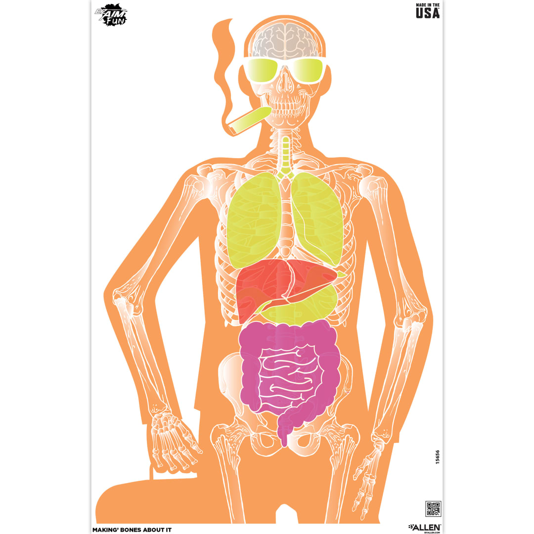 EZ Aim® Fun Makin’ Bones About It Silhouette Paper Shooting Target, 23”W x 35”H, 3-Pack