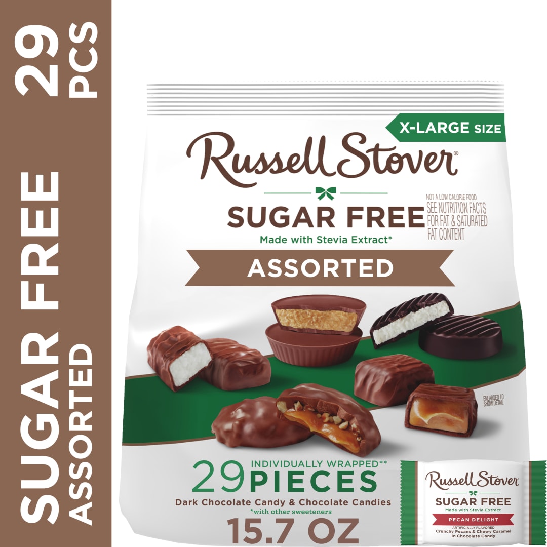 RUSSELL STOVER Sugar Free Assorted Chocolate Candy, 15.7 oz. bag