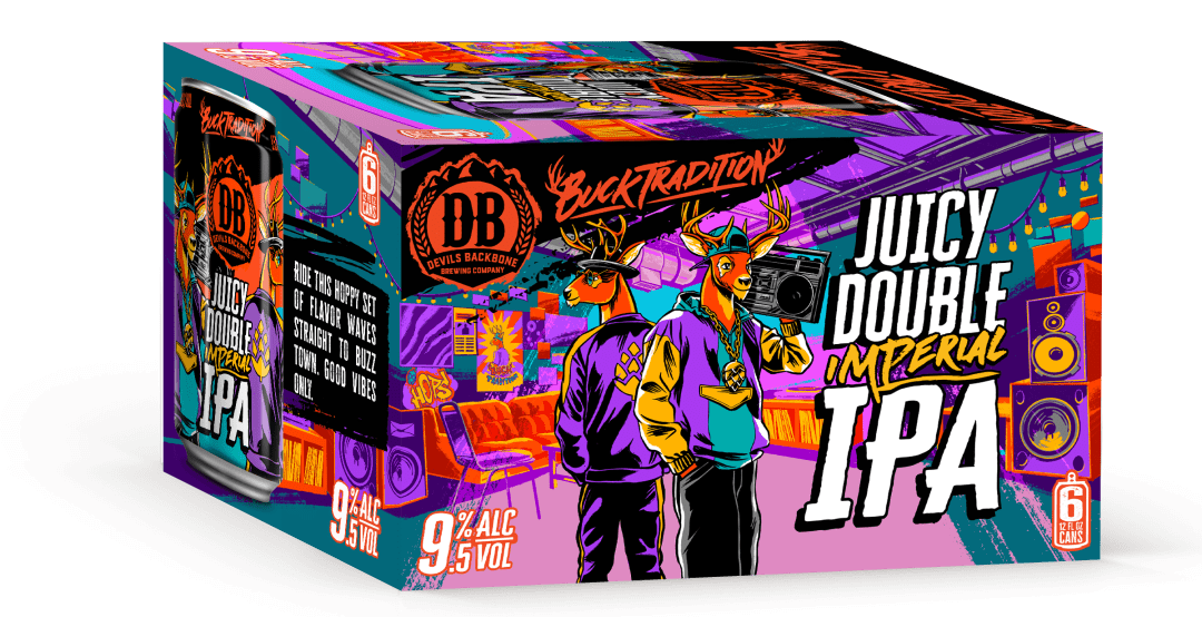 Devils Backbone Brewing Company Juicy Double Imperial IPA, 6 Pack 12oz can, 9.5% ABV