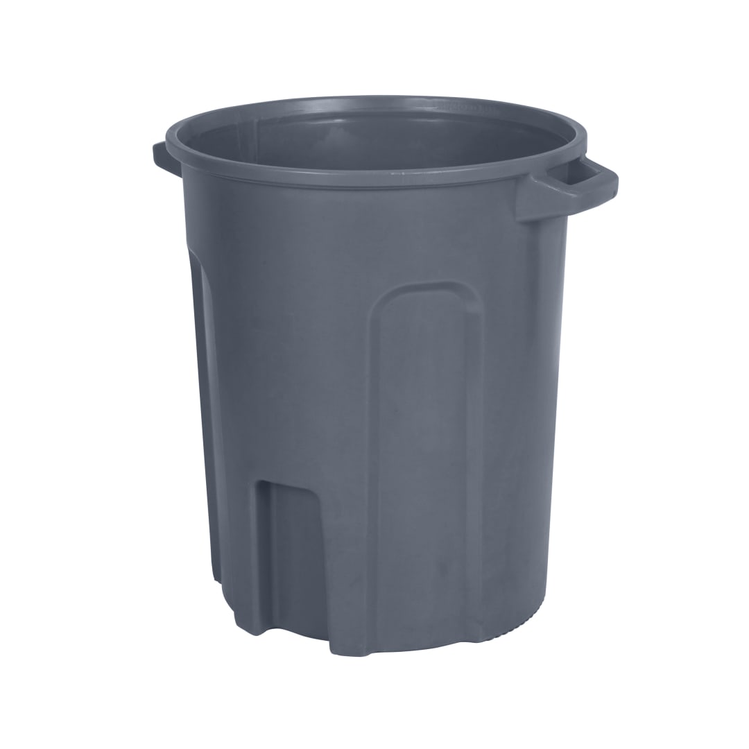55 Gal. Round Trash Can with Lift Handle - Dark Gray Granite