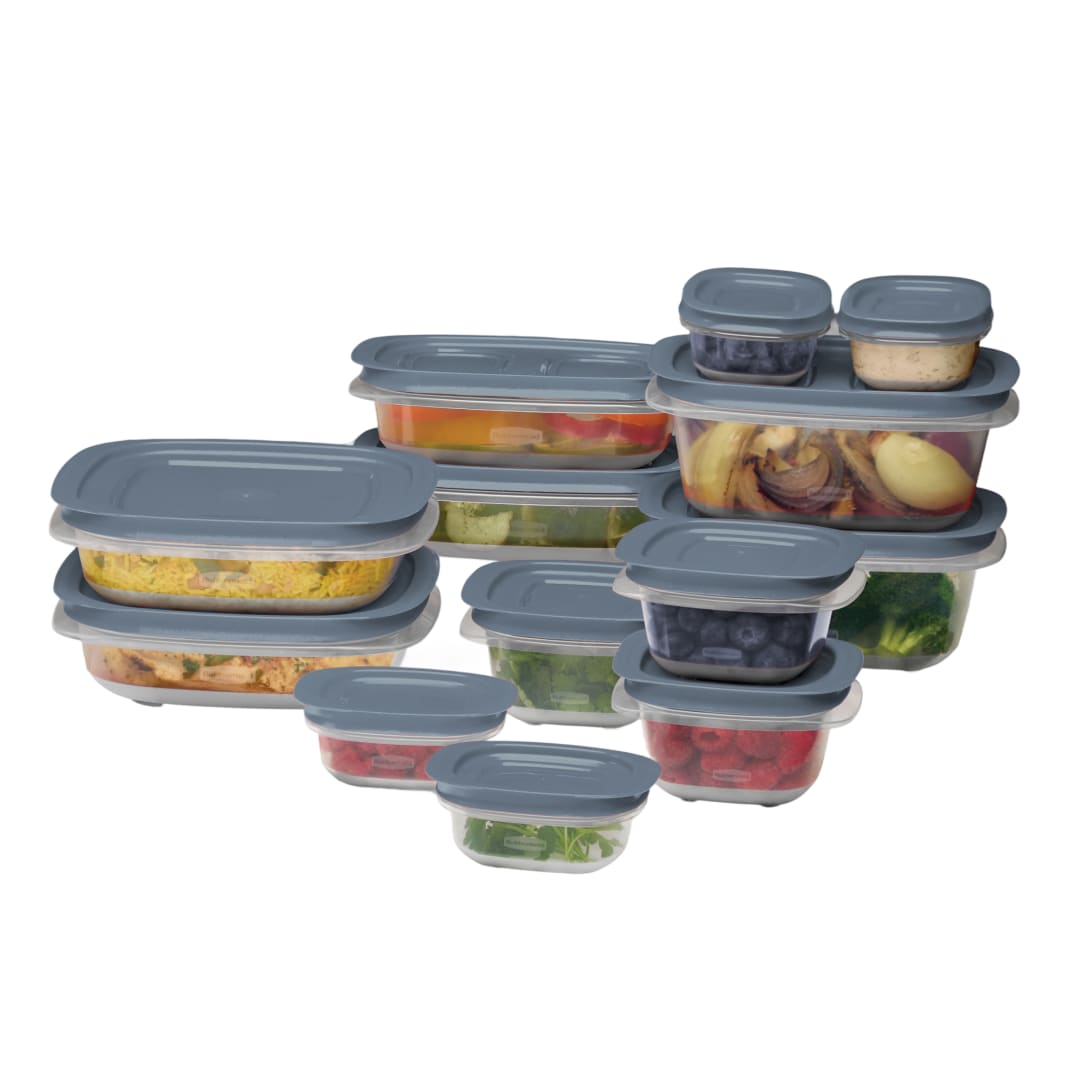 Contenants de conservation des aliments Stockagefacile de Rubbermaid avec couvercles, édition spéciale, bleu Lac, ensemble de 26 pièces