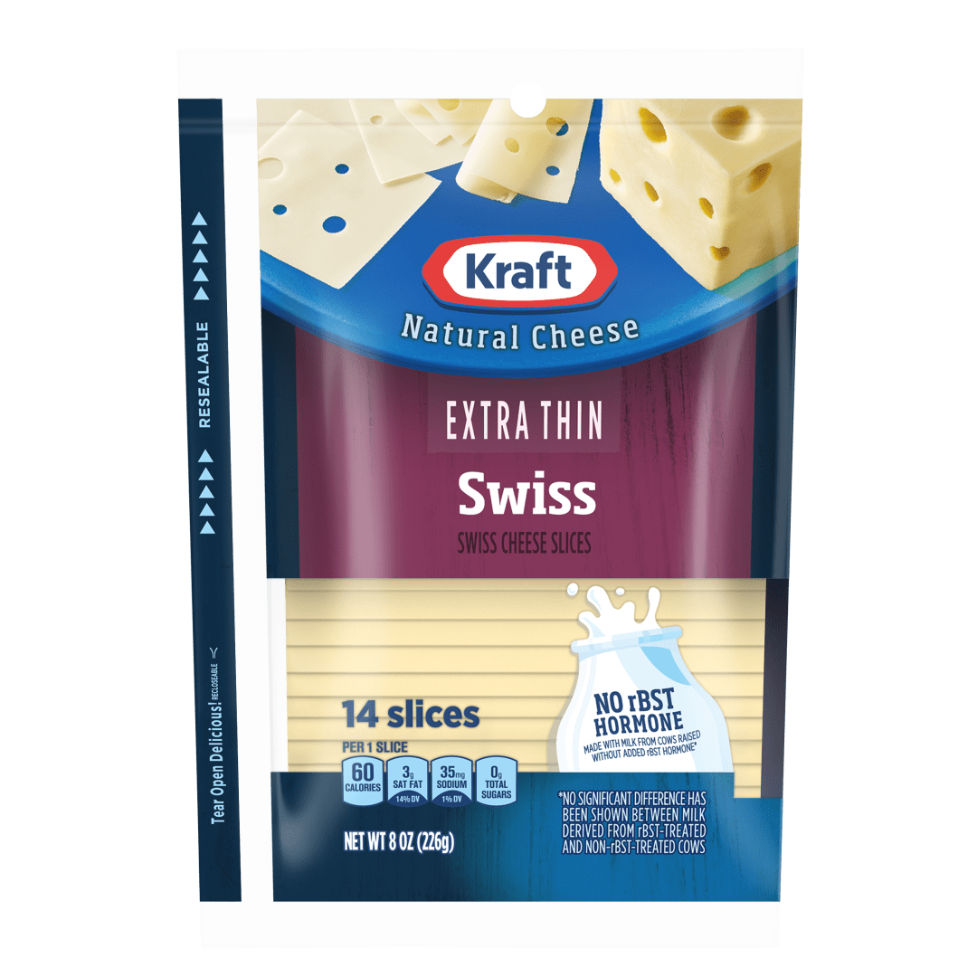 Kraft Extra Thin Swiss Cheese Slices, 14 ct Pack