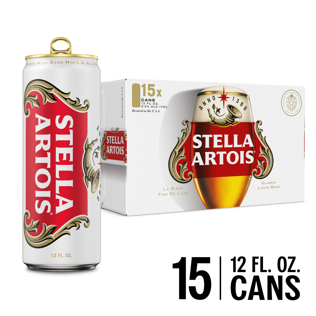 Stella Artois Premium Lager Beer 15 - 12 fl oz Cans