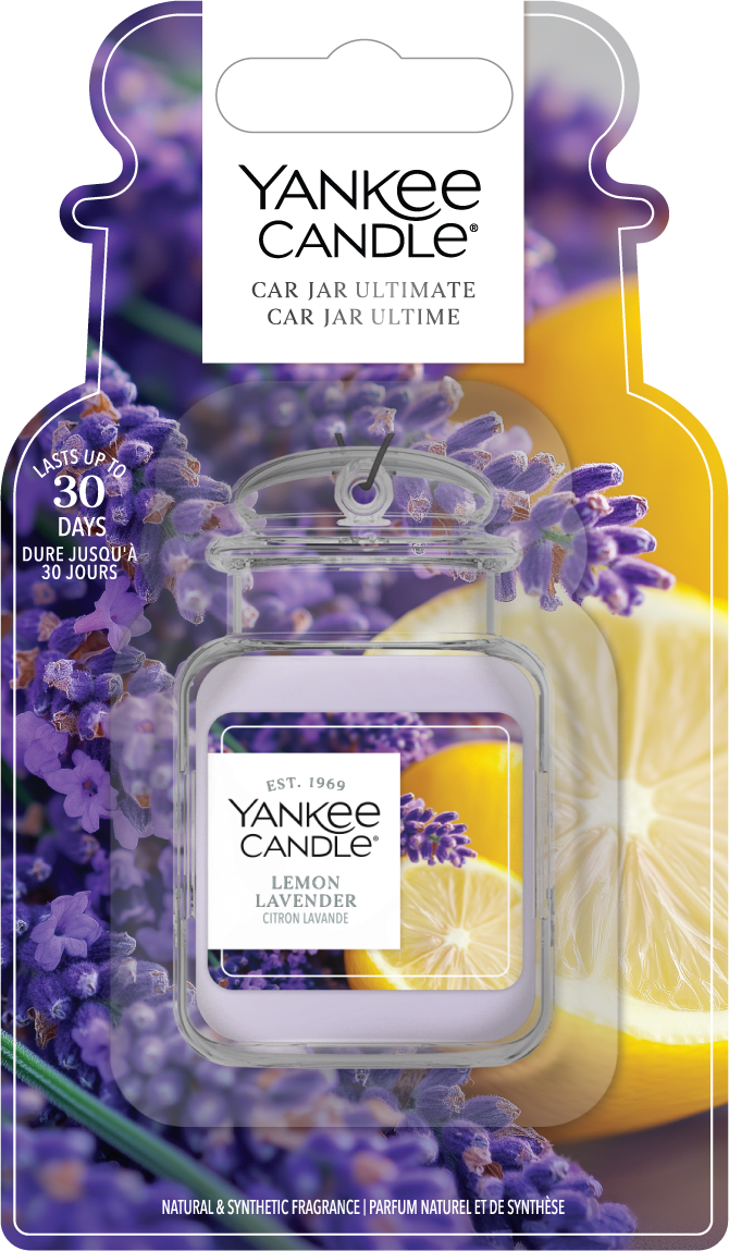 Yankee Candle | Car Jar | Limón Lavanda | Para coches y espacios pequeños en casa | Hasta 30 días