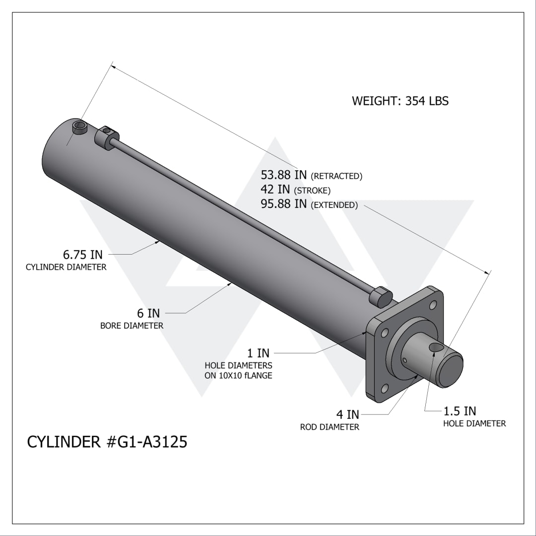 Galbreath™ Double Acting Cylinder (6" X 4" X 42")