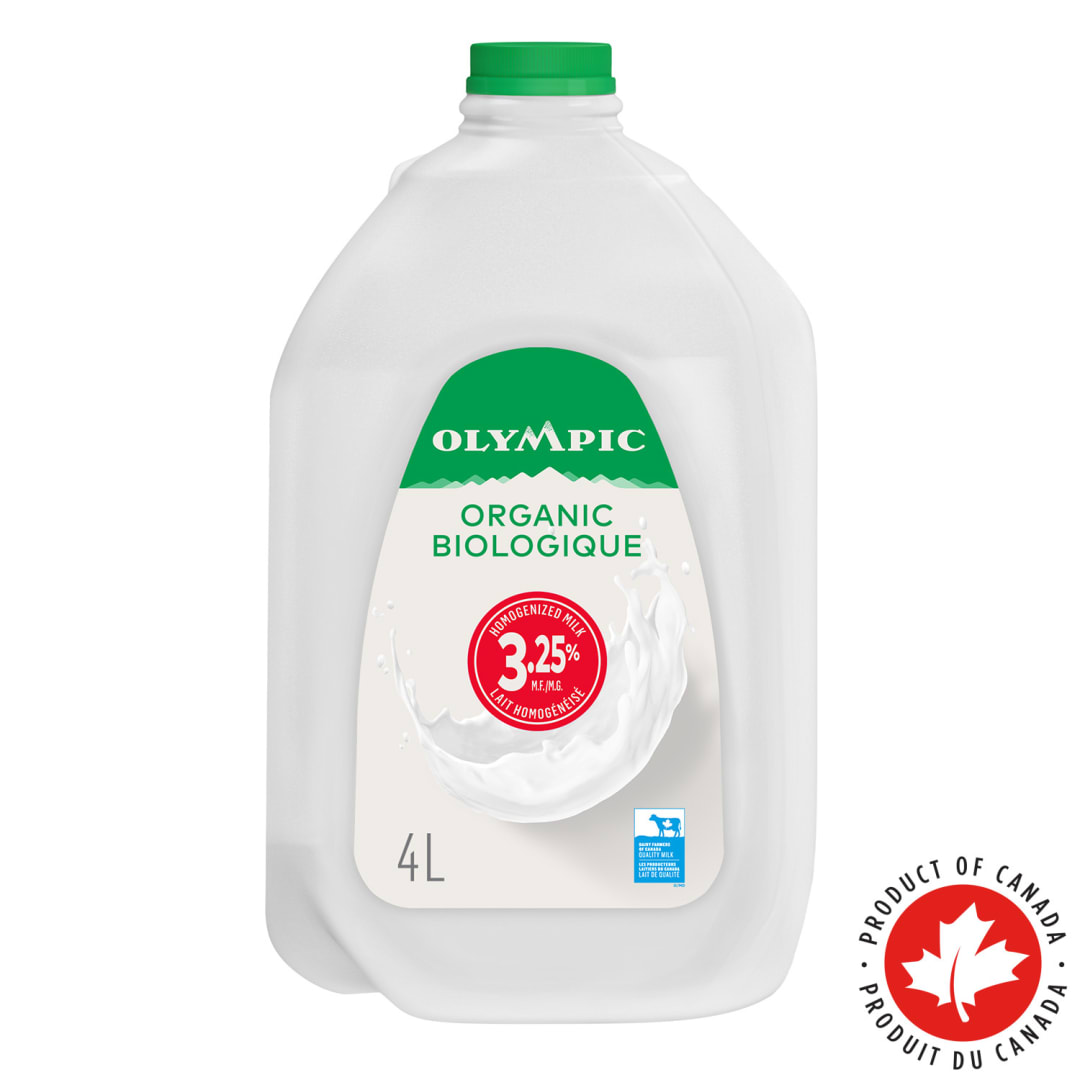 Olympic Organic Milk 3.25%, 4L Jug