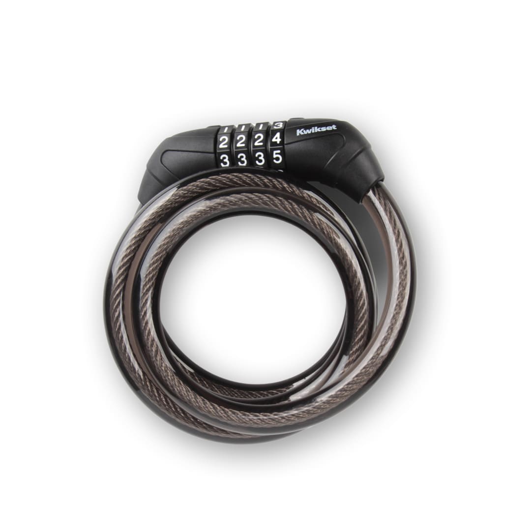Kwikset 5 ft Combination Bicycle Cable Lock, 4-Digit, 1/2 in Diameter, 1 Pack