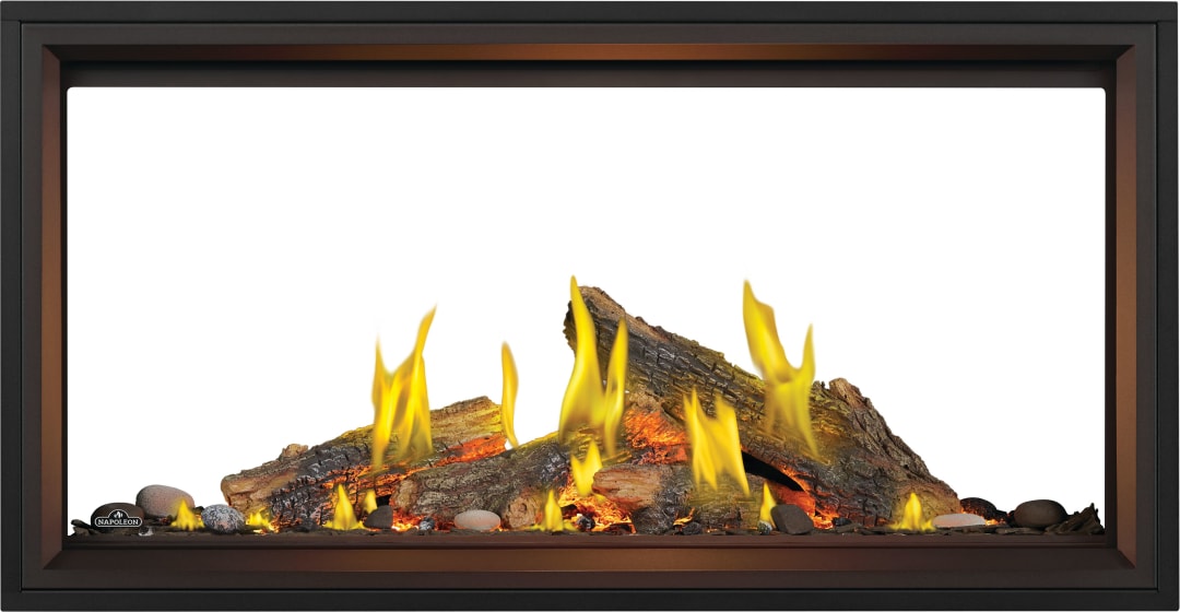 Tall Linear Vector™ 50 See Through with Luminous Logs, Direct Vent Fireplace, Natural Gas, Electronic Ignition