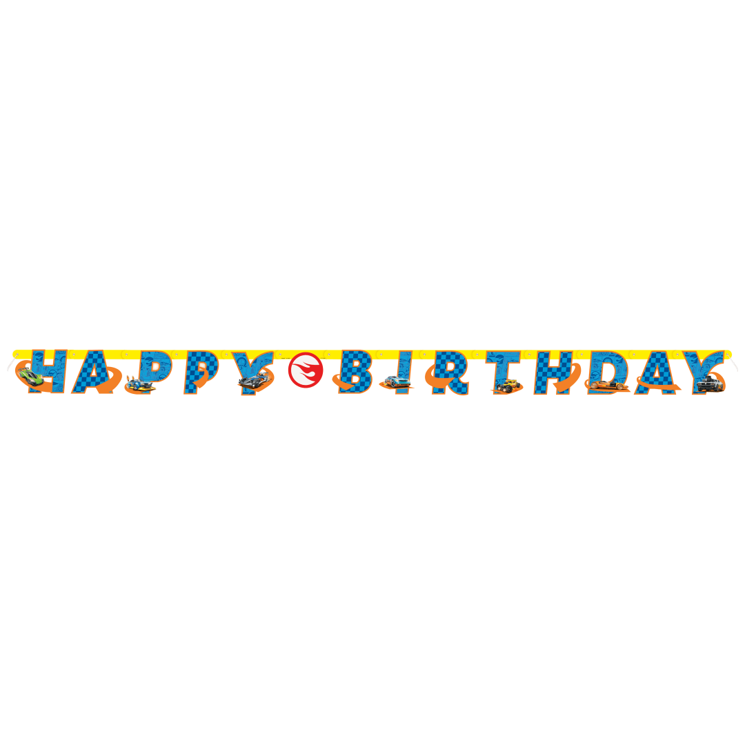 Hot Wheels "Happy Birthday" Jointed Banner
