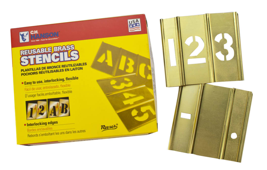 Stencil Set-Numbers 2" Brass 15 Pieces