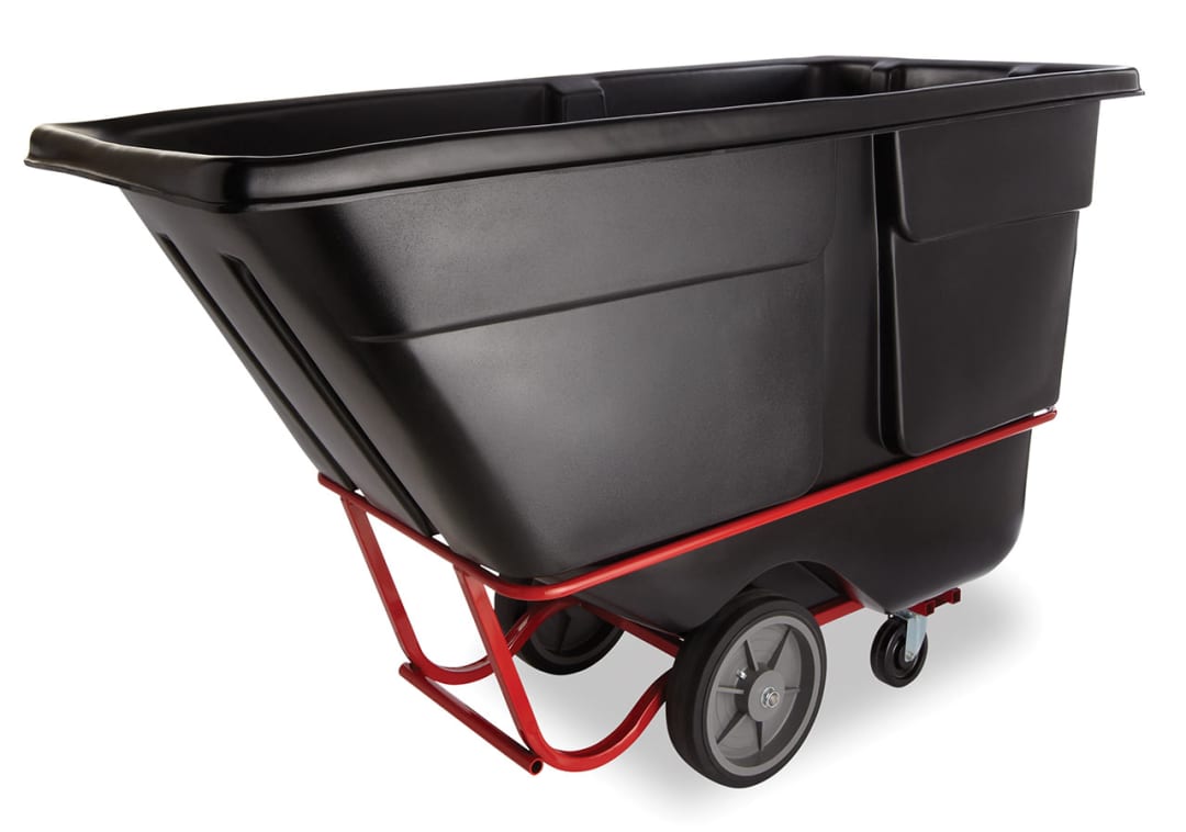 BRUTE Tilt Dump Truck/Trash Cart/Garbage Collection/Recycling, 2 Cubic Yard, Heavy Load Capacity, 2,300 lbs., Black, Distribution Centers/Warehouse/Manufacturing/Construction (FG103600BLA)