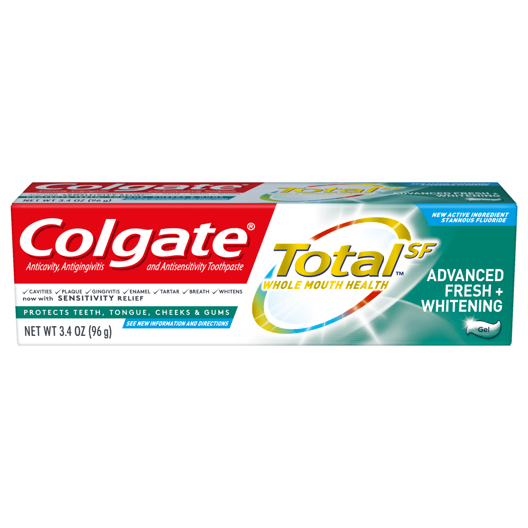 Colgate Total Whitening Toothpaste, Advanced Fresh + Whitening Gel, 3.4 oz.