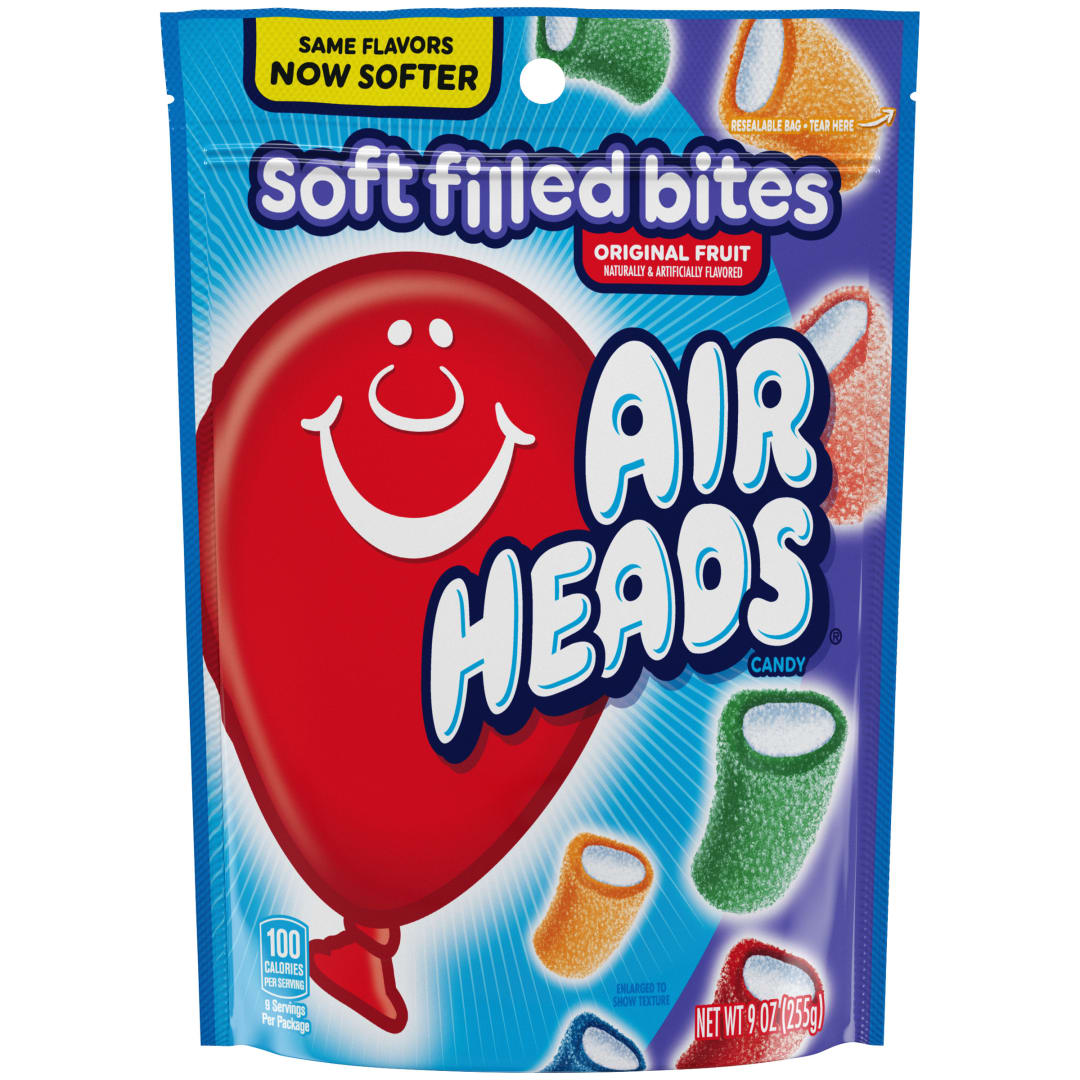 Airheads Soft-Filled Bites Fruit 9 oz Stand Up Bag