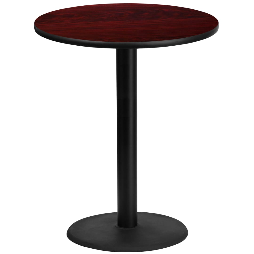 Stiles 36'' Round Mahogany Laminate Table Top with 24'' Round Bar Height Table Base