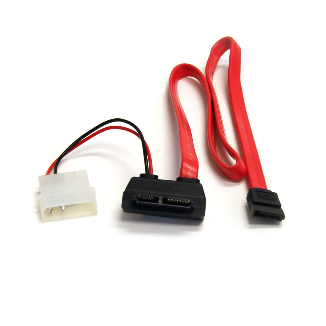 Right Angle Slimline SATA to SATA Cable w/ LP4