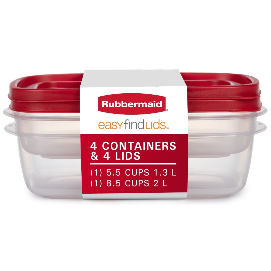 Rubbermaid® EasyFindLids™ Food Storage Containers, 8.5 Cup Set