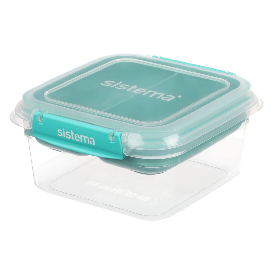 Sistema Lunch Stack Square To Go Food Storage Container, 4.9 cup/1.15 L Container