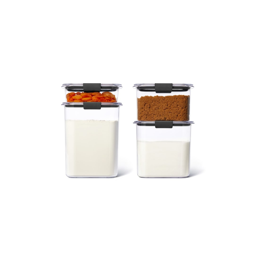 Rubbermaid® Brilliance® Pantry Food Storage Containers, Set of 4 (8 Pieces Total), Clear
