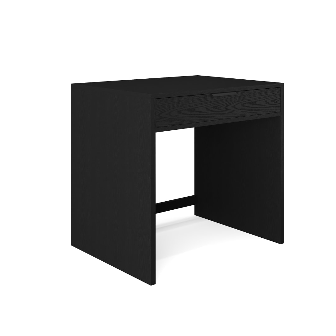 Kayden Home Office Modular Single-Drawer Desk in Black with Oil Rubbed Bronze Hardware