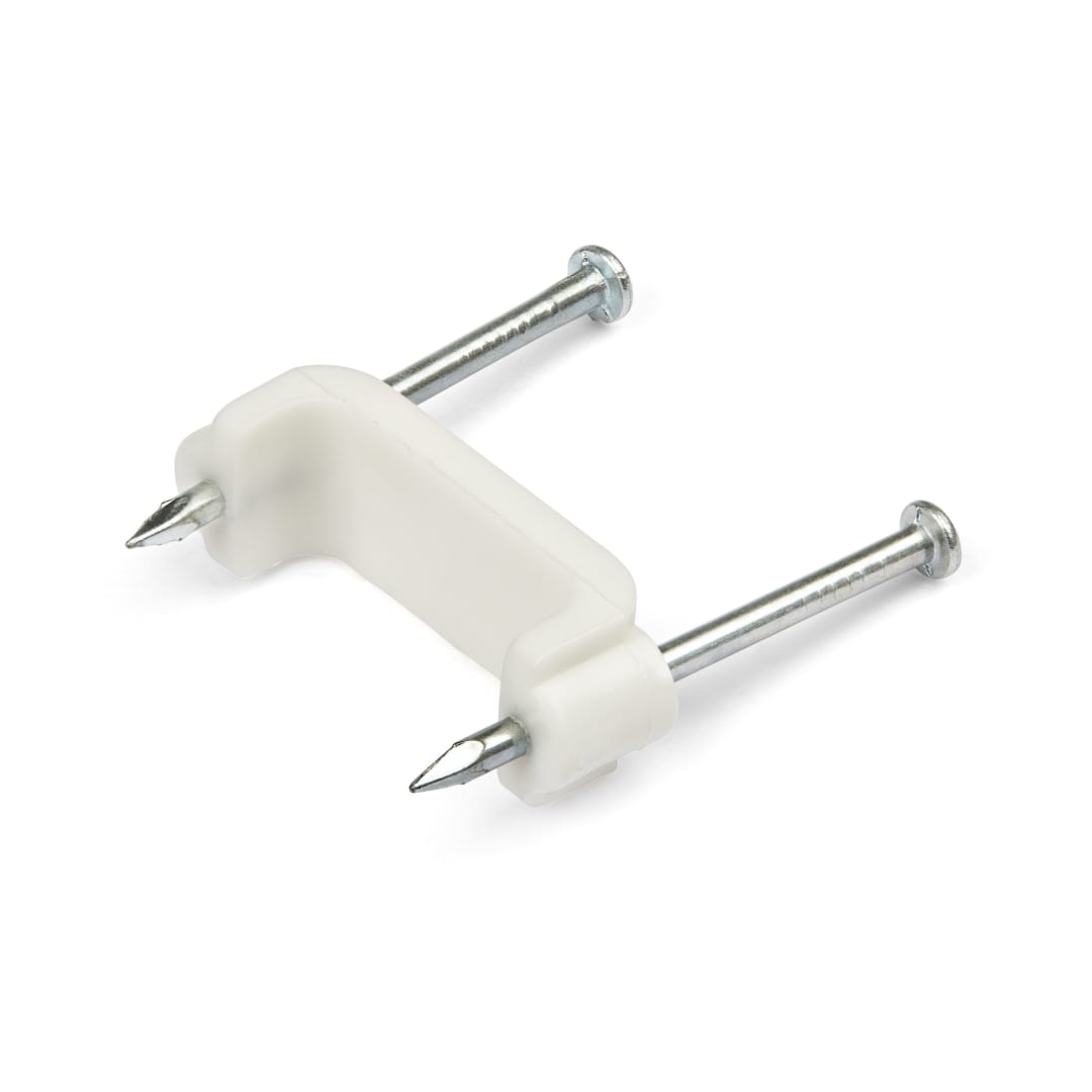 100 Pack of Double Nail Mounted Cable Clip - Large