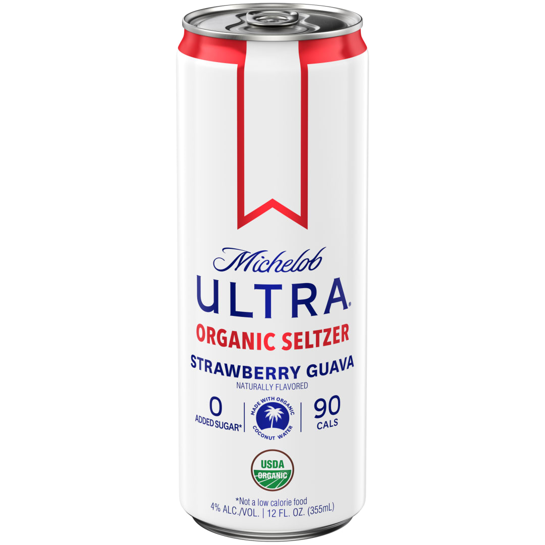 Michelob Ultra Organic Seltzer Strawberry Guava 12 oz Single CAN Sleek 4ABV